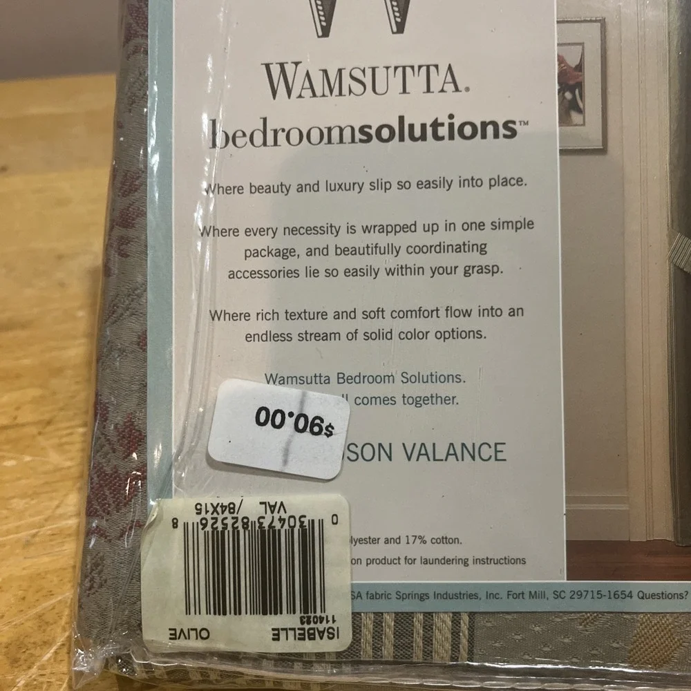 Wamsutta Blouson Valance Isabella Olive Green Gold Heavy‎  84x15